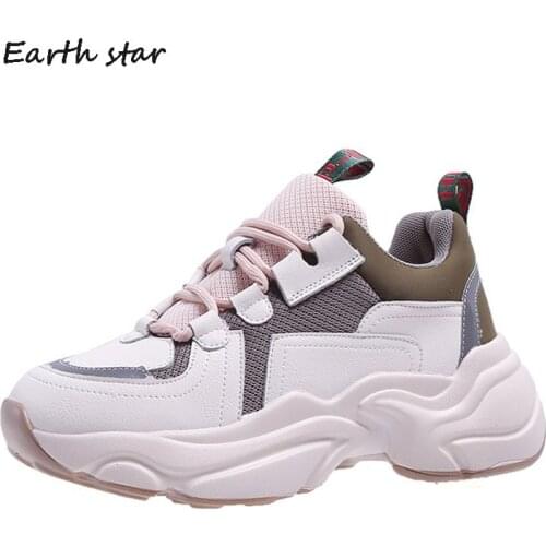 Casual White Shoes Women Platform Sneakers Fashion Brand 2019 zapatos de mujer Ladies Chunky footware Thick Boots Dad Sneakers