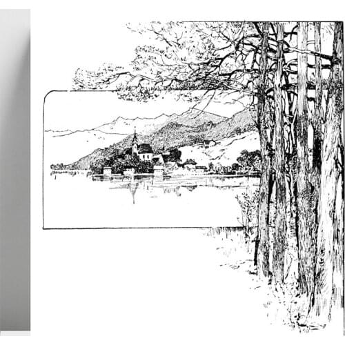 ZhuoAng House And Trees Clear Stamp for Scrapbooking Rubber Stamp Seal Paper Craft Clear Stamps Card Making