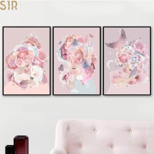 Pink Unicorn Poster Nursery Quotes Art Wall Canvas Print Painting Nordic Style Decorative Picture Baby Girl Bedroom Decoration