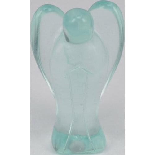 Angel Figurine Miniature Carved Ocean Blue Obsidian Stone Healing Statue Crystal Home Decoration Accessories 2 Inch