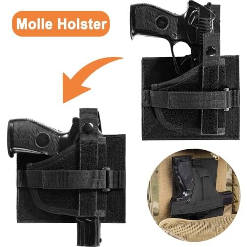 Tactical Molle Gun Pistol Holster Removable Concealed Carry Holster Weapon Bags Universal Gun Pistol Holder for Backpack Vest