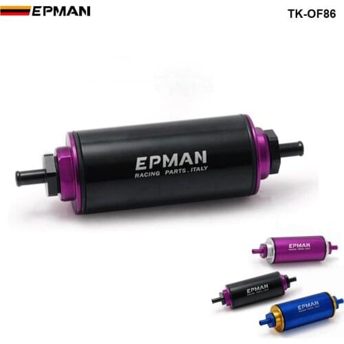 EPMAN SPort Racing Ready Inline Fuel Filter OD:8.6MM Blue with 100 Micron Element TK-OF86