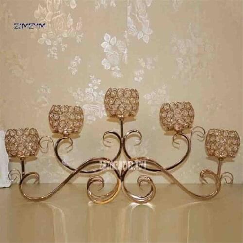 WJ-620 European Creative Candlestick Hotel Home Wedding Table Party Celebrations Crystal Candle Holder 700mm*340mmH