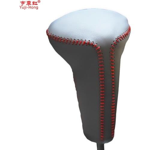 Yuji-Hong Car Automatic Gear Covers Case for Citroen C4 C-QUATRE 2012 Auto Shift Collars Genuine Leather DIY Car-styling Black