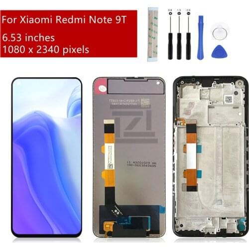 ForXiaomi Redmi Note 9T lcd display Touch Screen Digitizer assembly for Redmi Note 9T display Replacement Repair Parts 6.53"
