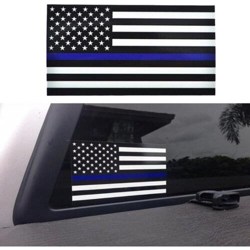 1PC Car Styling Police Officer Thin Blue Line American Flag Vinyl Decal Car Sticker