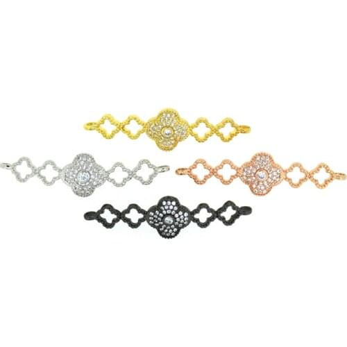 10PCS/LOT Jewelry DIY Making Bracelets Accessories Parts Cubic Zirconia Pattern Charms Crystal Connectors Diy Jewelry