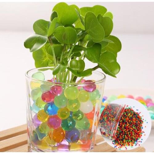 1000 pcs/lot Crystal Soil Water Beads, Decoration Maison Growing Water Balls Gel Polymer Water Beads Children Toy Ball