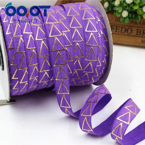 1760817 ,5/8'' 16MM hot gold print triangle Elasticity ribbon ,10 yards DIY handmade hair accessories Material , free shipping