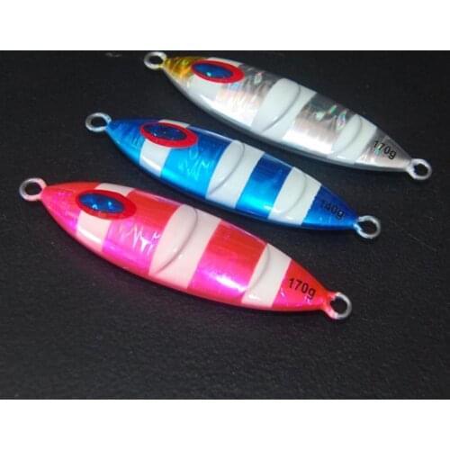 3PCS Glow Zebra Stripe Fishing Ocean Boat Jig Deep sea Jigging Jigbait Spoon Lure baits 140g 170g 210g