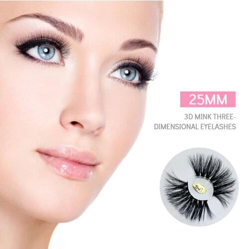 3D Mink Lashes Natural False Eyelashes Dramatic Volume Fake Lashes Makeup Eyelash Extension Silk Eyelashes Natural Thick 25mm