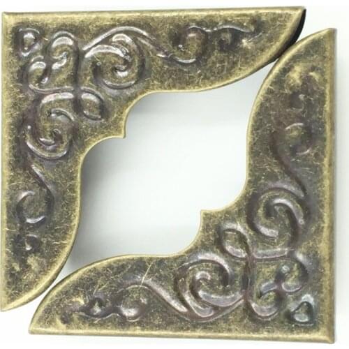 500Pcs Wholesale Antique Bronze Tone Pattern Carved Book Menus Albums Folders Corners Scrapbook Hardware Protectors 43x31mm