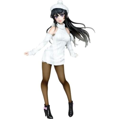 Anime Figure Youth Pig Bastard Series Sakurajima Mai White Dress 20Cm Collectibles Pvc Model Toys Ornaments Anime Toys Gift