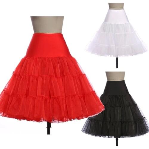7 Colors Black White Girls Ball Gown Slip Rockabilly Petticoat for Vintage Wedding Crinoline Underskirt Women Skirt 8922