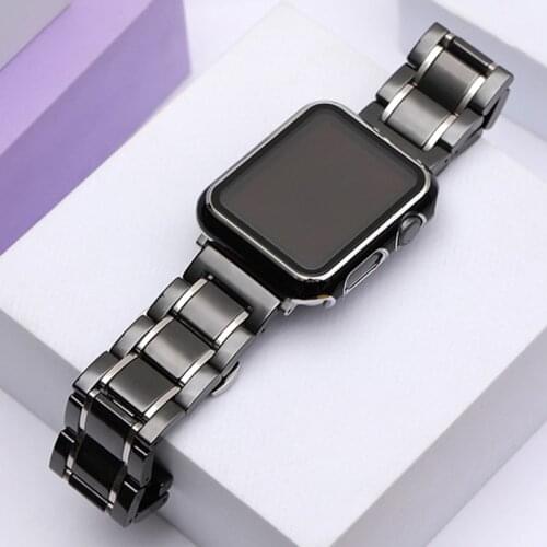 Ceramics Watchbands For Apple Watch 6 Band SE 40mm 44mm With Protective Case iWatch Series 5 4 Strap For Applewatch 42mm 38mm