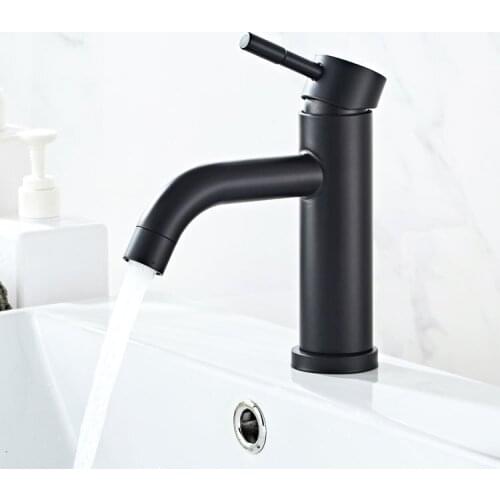 304 stainless black faucet bathroom hot and cold water basin faucet