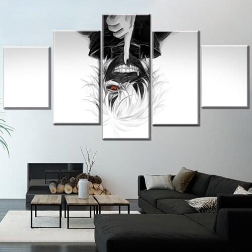 Wall Art Canvas Paintings 5 Pieces Tokyo Ghouls Picture Prints Home Decoration Animation Creative Poster For Living Room Modular