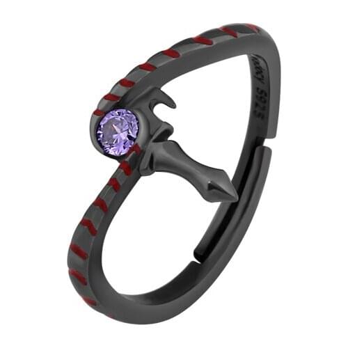 Anime Tokyo Ghoul Kaneki Ken Chilopod Shape Black Ring Cosplay Prop 925 Silver Sterling Silver Finger Ring Props Halloween Gift