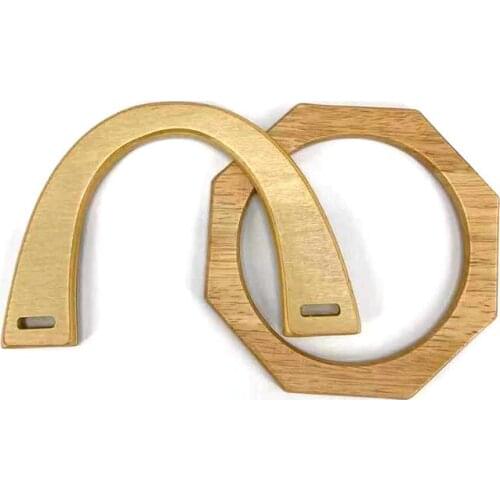 1Pc Square D Shape Wooden Bag Handle Decorative Diy Classic Wood Straps Bags Accessories Handbag Tote Replacement Making Tool