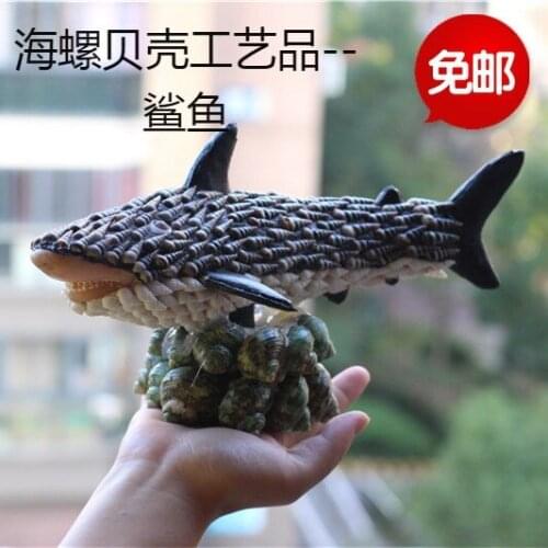 Best Selling Natural Conch and Shell Crafts Cute Shark Animal Cartoon Gift Island Gift Coral Souvenir