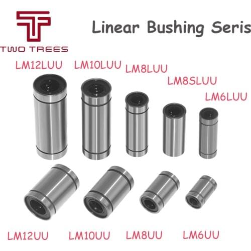 3D Printers Parts LM4UU LM6UU LM8UU LM10UU LM12UU Linear Ball Bearings 6mm 8mm 10mm 12mm 20mm Part Bush Bushing Steel