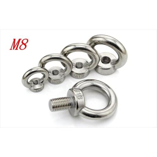 Metric M8 304 Stainless Steel Lifting Eye Nut Ring Shape Nuts Free Shipping