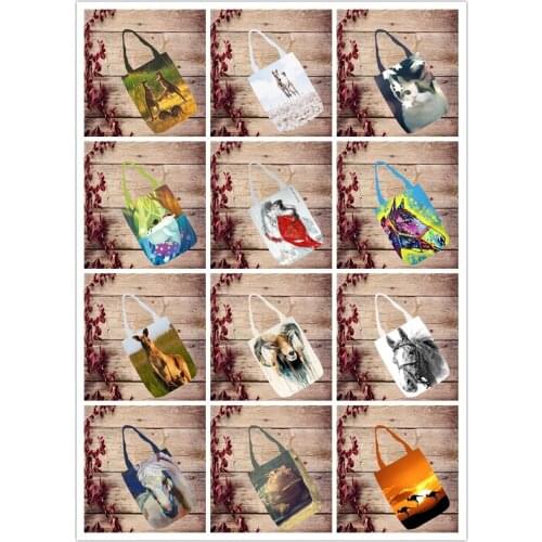 Cute Animal Fashion Anime Foldable Canvas Handbag Casual Shoulder Bags Shopping Bag Customized Tote Unisex New Gifts