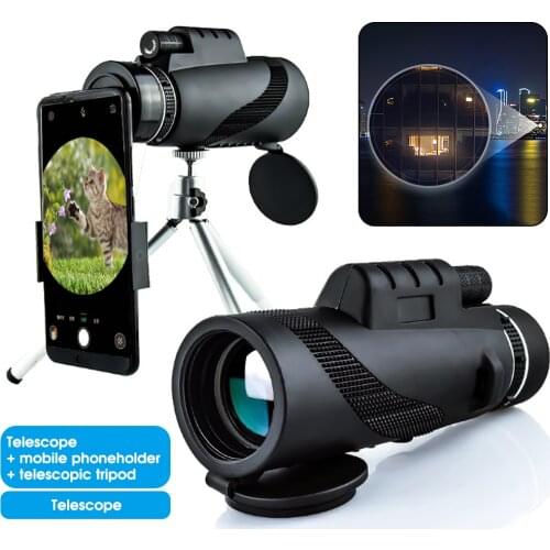 80x100 HD Monocular Telescope Portable Pocket Telescope Handy Optics Scope Zoom Telescope for Outdoor Camping Traveling Hunting