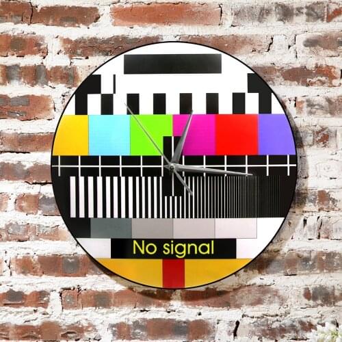 Retro TV Color Test Screen Wall Clock Modern Wall Art Decoration Background Adjustment Signal No Signal TV Wall Clock
