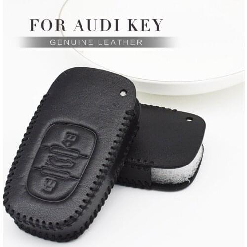 Real Leather Remote Car Key Cover Case for Audi A1 A3 BP 8V 8L A5 A6 C5 C6 A4L A7 A8 A4 B5 B6 B7 B8 B9 Quattro Q2 Q3 Q5 Q7 TT