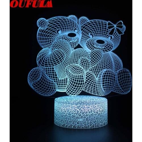 Night LED Lights Novelty 3D lamp Cute Toy Gift 7 Color Abstract Artist Graphics Cartoon Atmosphere Lamp For Children Kids Room