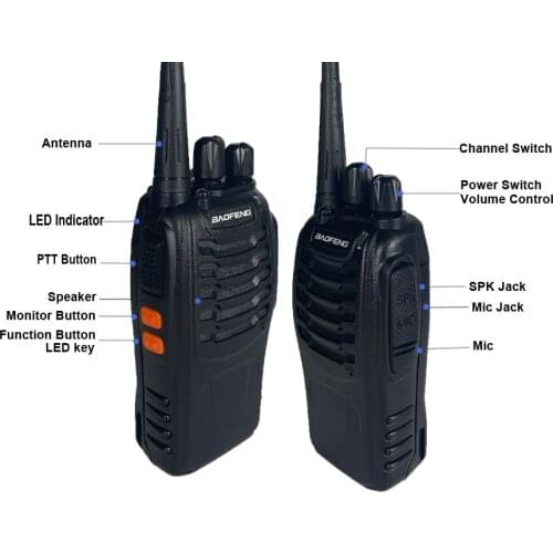 Baofeng BF-888S Walkie Talkie Long Range 2 Way Portable CB Ham Radio Communicator PTT HF Transceiver for Police Hunting Camping