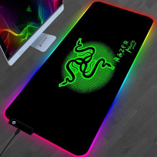 RGB Razer Mouse Pad Gamers Decoracion Computer Keyboard Desk Mat Led Gaming Accessories PC Gamer Mousepad With 14 Lighting Table