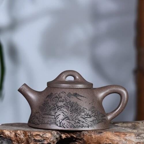 Pure manual undressed ore its period of mud and the Mr. Wang on the ladle pot of kung fu tea set household teapot