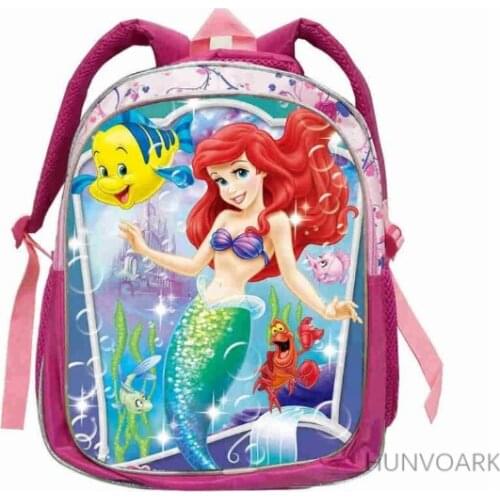 Disney The Little Mermaid Ariel Backpack Princess Kids School Bag Fairy Tale Schoolbag Book Bags for Teen Girls mochila