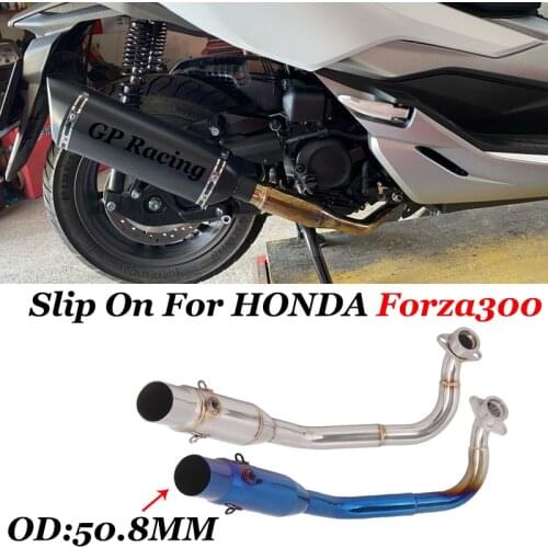 Slip On For FORZA 300 FORZA300 2017-2019 Motorcycle Exhaust Escape Muffler Modified Front Middle Link Pipe Muffler DB Killer