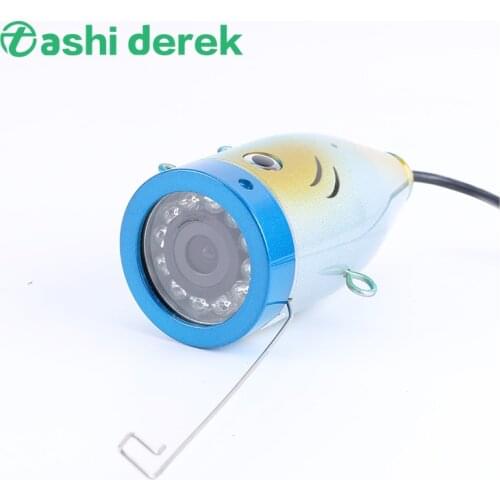 Special design fish-shaped camera for underwater fishing,12 white night-vision lights IP68 waterproof 15/30/50m cable optional