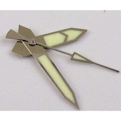 Super Luminous Fit For NH35A NH36A 7s26 4r15 7009 SKX Automatic Movement Watch Hands Parts Green Lume Stainless Steel