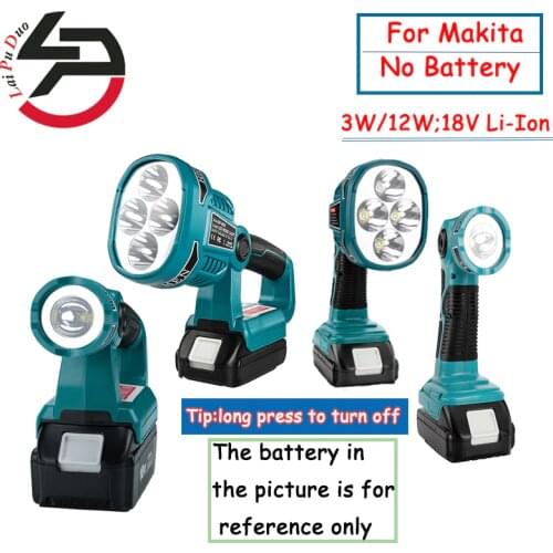 3W/12W 18V For Makita BL1430 BL1830 (NO Battery,NO Charger)LED Lamp Work Light Flashlight Lithium Battery USB Outdoor Lighting
