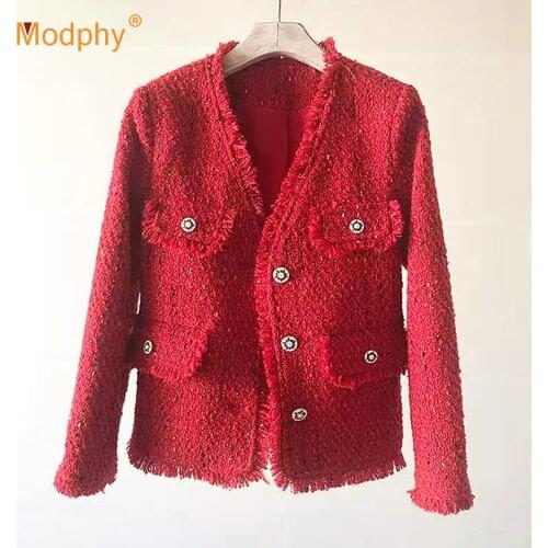 High-Quality Temperament Ladies Tweed Women Short Jacket Loose Wool Coat 2021 Autumn Elegant Jacket Female Fashion Jackets Top