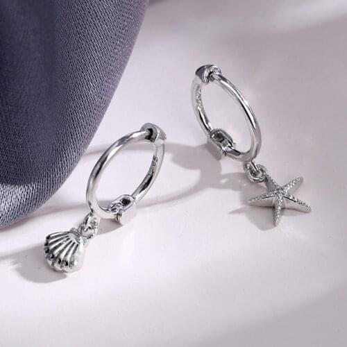 Todorova Sweet Asymmetric Starfish Shell Statement Earrings For Women Small Earrings Summer Beach Jewelry Pendientes