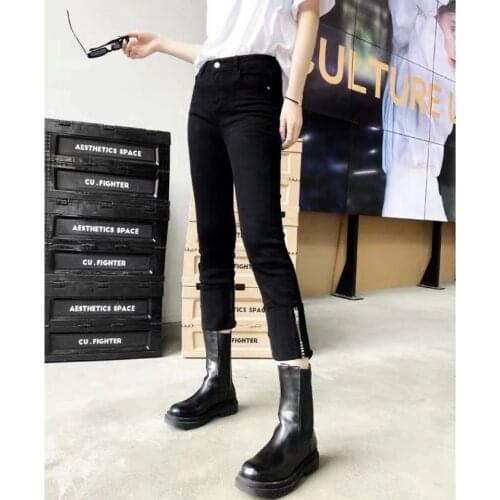 Woman Jeans Pants Autumn and Winter High Waist Straight Zipper Baggy Pants Pantalones Vaqueros Mujer