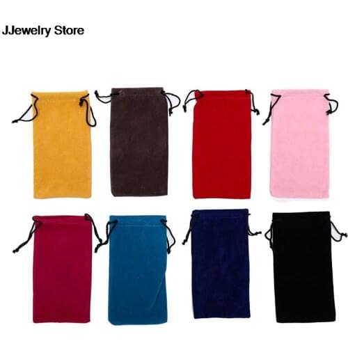 1pc Fashion Solid Color Sunglasses Bag Portable Drawstring Eyeglasses Pouch Soft Delicate Glasses Cloth Bags Eyewear Accessories