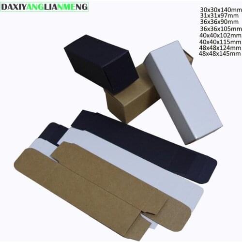 100pcs/lot 4x10.3/48x145/124cm 30/50/100ml Packing Paper Box DIY Lipstick Perfume Essential Oil Bottles valve tubes