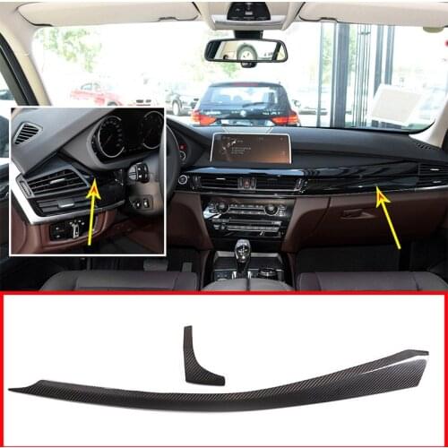 2pcs Real Carbon fiber For BMW X5 F15 X6 F16 2015-2018 Car Interior Dashboard Decoration Panel Trim Accessories Left Hand Drive
