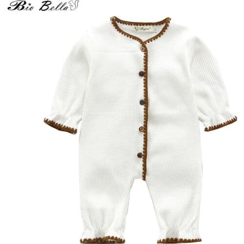 2021 Spring Baby Romper Knitted Casual Long Sleeve Soft Boy Girl Overalls Newborn Infant Boy Girl Jumpsuit Clothing Boy Girls