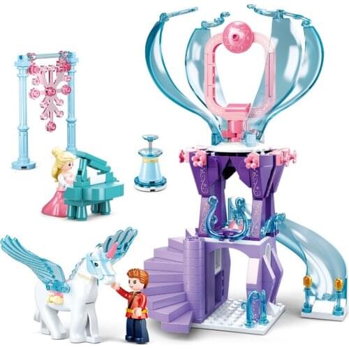 247PCS SLuban 0897 Winter Romance Forest Magic Tower Assembly Model Girl Assembly Building Blocks Putting Princess Toy Gift