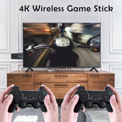 32/64G Retro Mini 4K Video Game Console Dual Players Wireless Controller Game Stick Support HD Output for Family Consoles