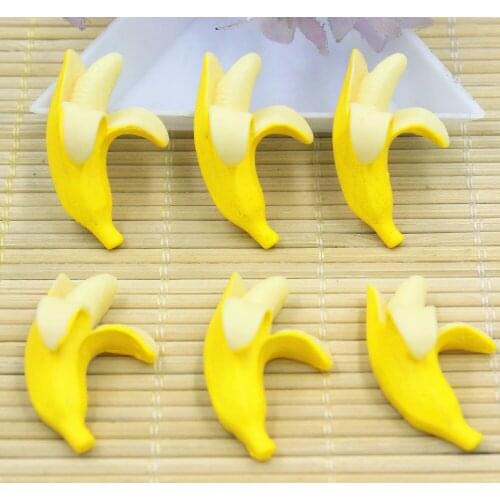 50pcs/lot DIY resin cabochons accessories resin banana flat back resin crafts about 18*32mm
