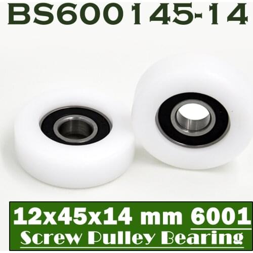 6001 2RS Ball Bearing Covered With POM Plastic 12*45*14 mm ( 2 PCS ) Plastic Pulley Bearings 6001 RS